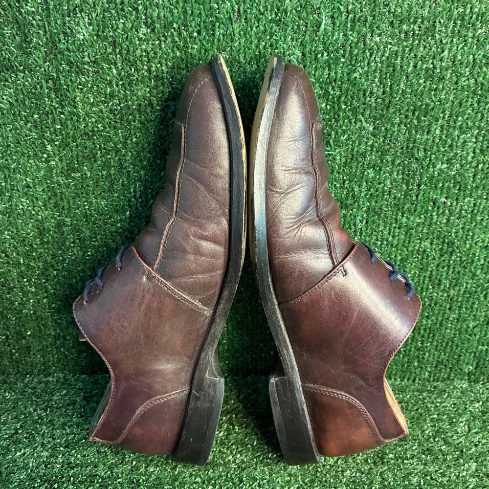 Florsheim 11175-601 Leather Square Toe Lace Up Dress Shoe Brown Mens Size 10.5 D